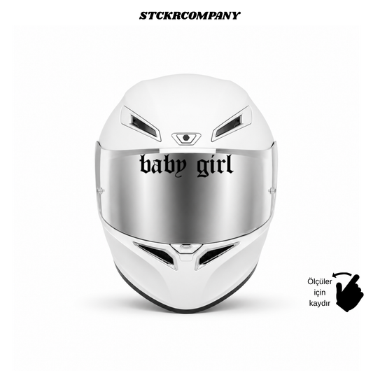 Baby Girl Vizör Sticker - Vizör Önü Yazı Sticker | STCKRCOMPANY
