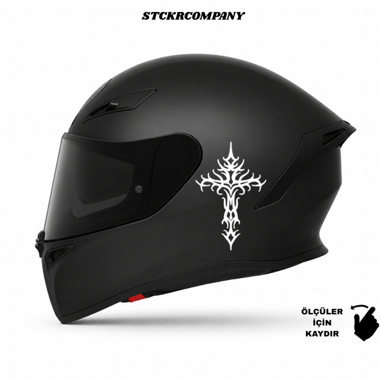 Haç Sticker - Minimal Kask ve Motor Sticker | STCKRCOMPANY