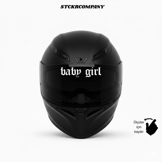 Baby Girl Vizör Sticker - Vizör Önü Yazı Sticker | STCKRCOMPANY