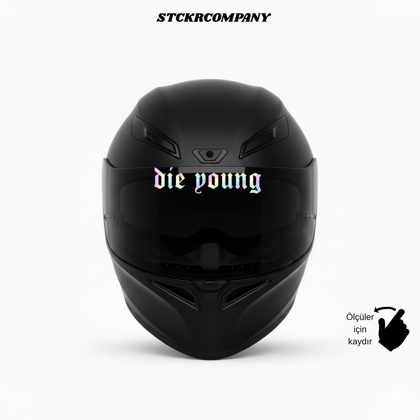 Die Young Sticker - Vizör Önü Yazı Sticker | STCKRCOMPANY