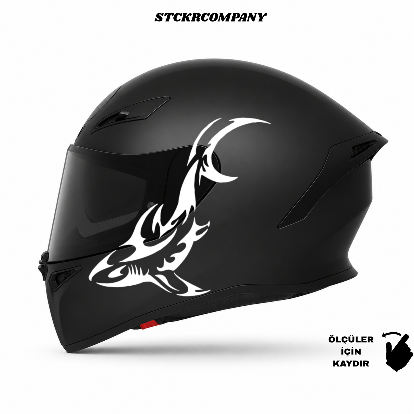 Köpek Balığı Kask Sticker