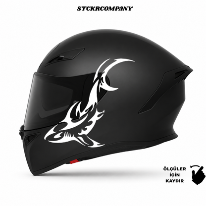 Köpek Balığı Kask Sticker
