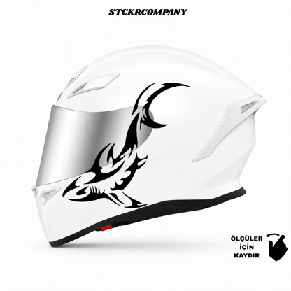 Köpek Balığı Kask Sticker