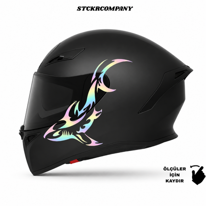 Köpek Balığı Kask Sticker