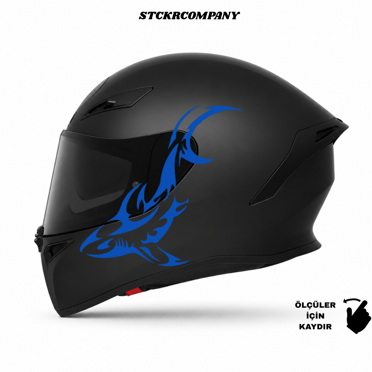 Köpek Balığı Kask Sticker