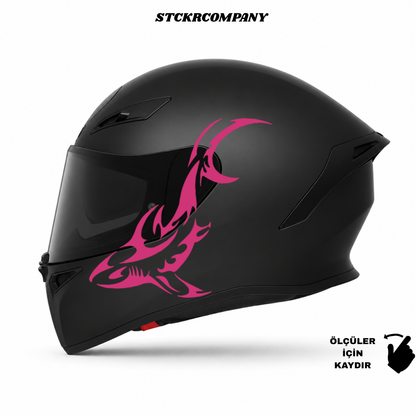 Köpek Balığı Kask Sticker