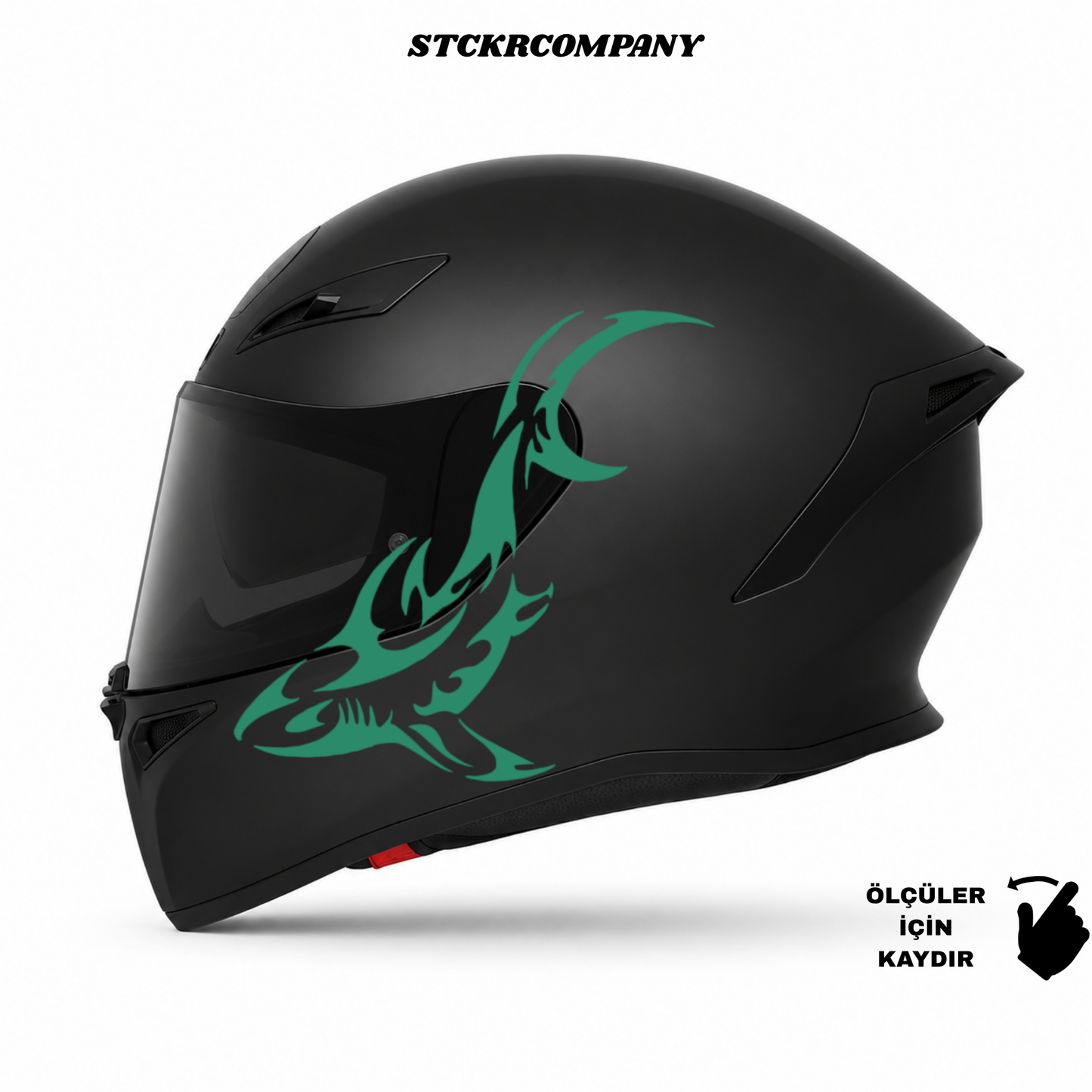 Köpek Balığı Kask Sticker