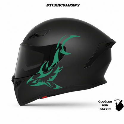 Köpek Balığı Kask Sticker