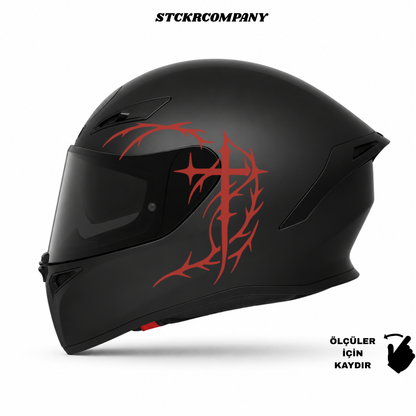 Tribal Haç Kask Sticker