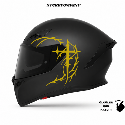 Tribal Haç Kask Sticker
