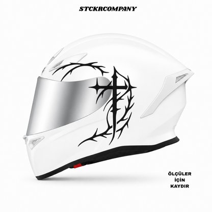 Tribal Haç Kask Sticker