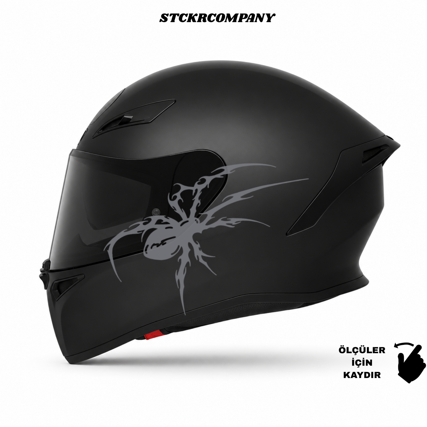 Gotik Örümcek Kask Sticker