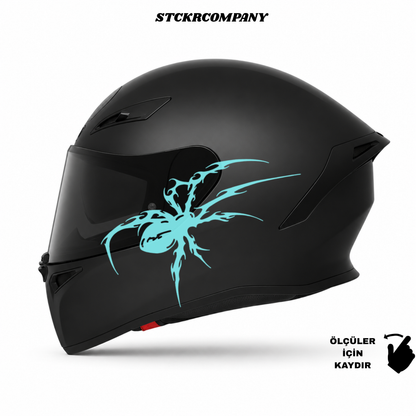 Gotik Örümcek Kask Sticker