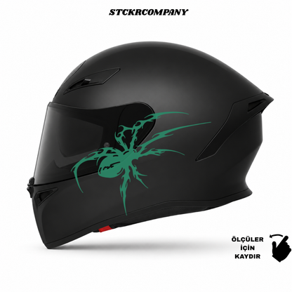Gotik Örümcek Kask Sticker
